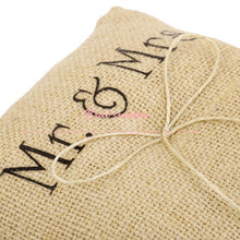 Load image into Gallery viewer, 15Cm Vintage Mr Mrs Burlap Lace Bow Ring Pillow - Combo 5 Units