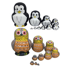 Load image into Gallery viewer, 20Pcs 2 Sets Wooden Russian Nesting Dolls Owl