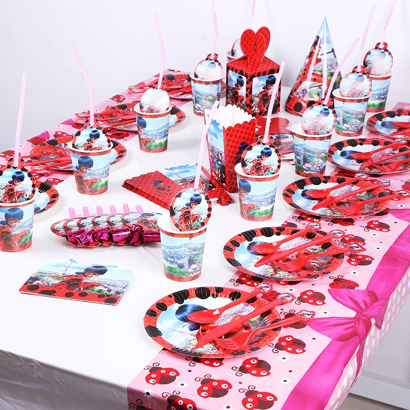 Ladybug Kids Birthday Party Baby Shower Decorations - Combo 5 Units
