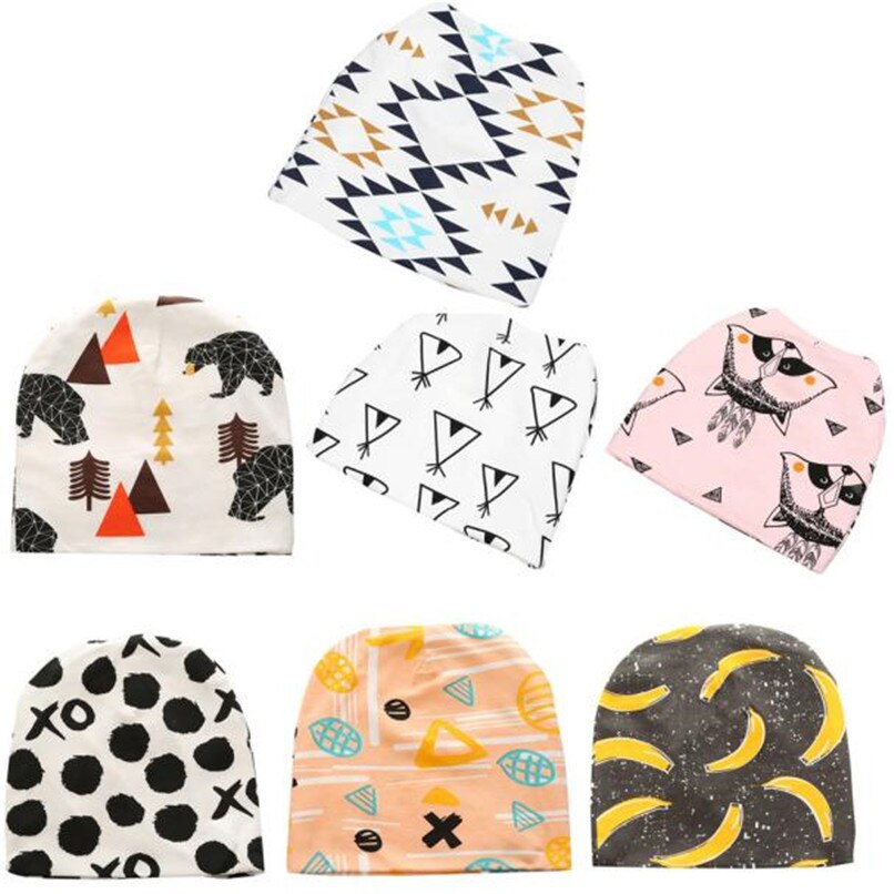 7 Patterns Baby Hats New Toddler Infant - Combo 5 Units