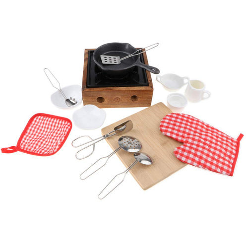 15Pcs Simulation Japanese Kitchen Cookware Pretend Play