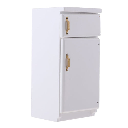 1.12 Scale Dollhouse Kitchen Furniture Wooden Refrigerator Model