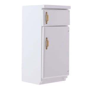 1.12 Scale Dollhouse Kitchen Furniture Wooden Refrigerator Model