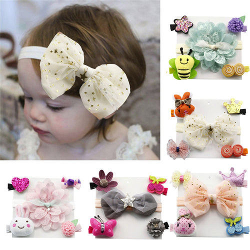 5Pcs/Unit Baby Girls Headwear Kids Infant Hairpin - Combo 5 Units