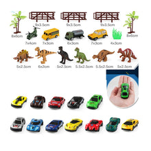 Load image into Gallery viewer, 28Pcs Dinosaur Transport Truck Car Vehicle Helicopter Model