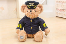 Load image into Gallery viewer, 25-30 Cm Soft Pilot Cabin Crew Bear With Uniform Plush