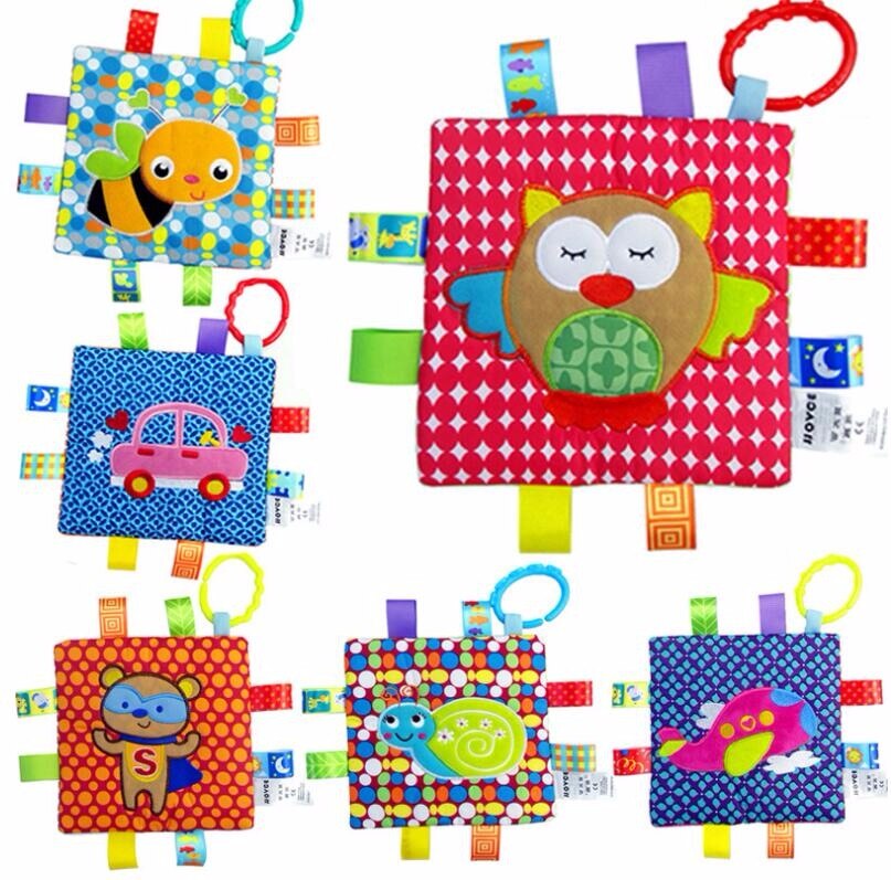 6 Style Baby Comforting Soft Square Plush Infant Cartoon Appease Towel - Combo 5 Units