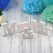 Load image into Gallery viewer, White Wooden Letter Mr And Mrs Signs For Bridal - Combo 5 Units