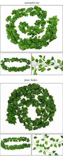 12Pcs Lot Artificial Leaves Fake Plants Hanging Ivy Vine Leaf Garland Jungle