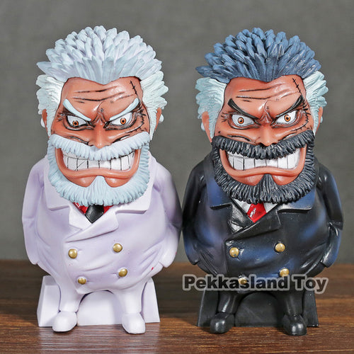 One Piece Monkey D Garp Gk Figure Pvc Statue Collectible Model Toy  - Combo 2 Statues Black And White