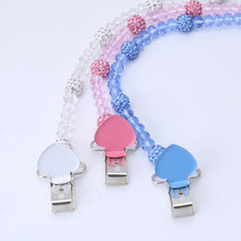 Load image into Gallery viewer, Baby Crystal Pacifier Clips Soother Holder Anti Folder Heart Shape - Combo 5 Units