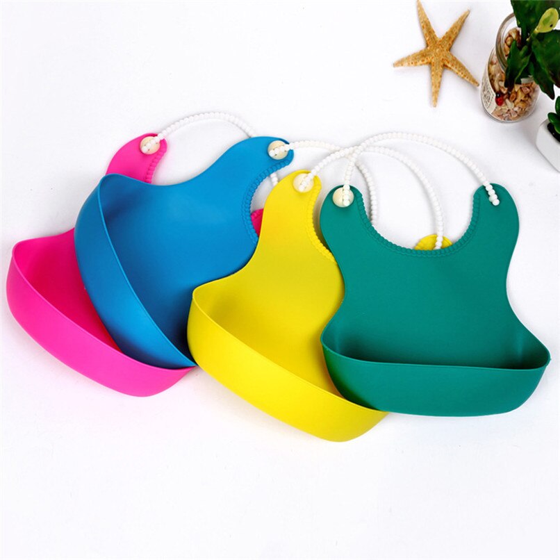 Baby Bibs Toddler Kids Baby Boys Girls Soft Silicone - Combo 5 Units