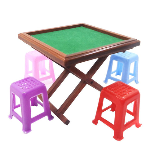 1.12 Scale Dollhouse Living Room Furniture Mahjong Game Table