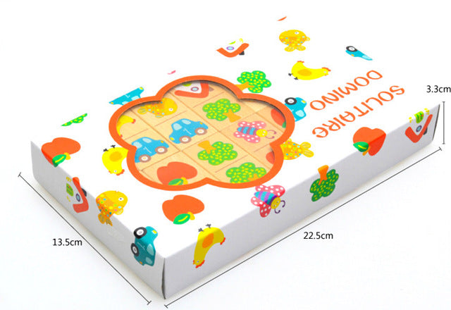 28Pcs - Beech Wood Toy Garden Children Domino