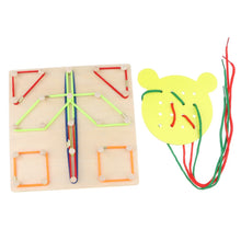 Load image into Gallery viewer, 2Pcs Kids Wooden Montessori Toys Geoboard And Lacing Board