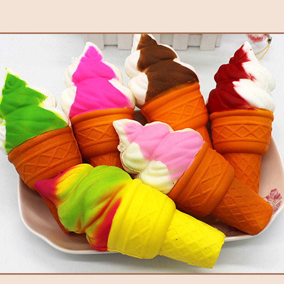 Super Squishy Ice Cream Jumbo Squeeze French Fries Squish Antistress Toys N5 Strawberry