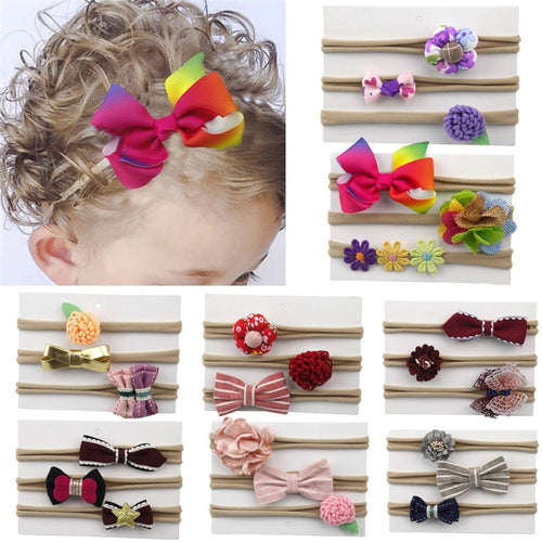 3Pcs/Unit Cute Infant Baby Kids Girls Headband - Combo 5 Units