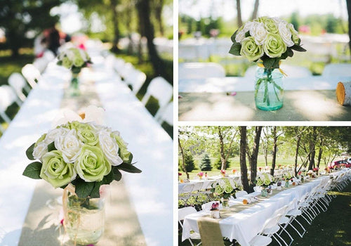 9Pcs/Unit Artificial Flowers Rose Bouquet Silk Plastic Fake Roses Flower - Combo 5 Units