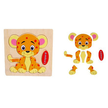 Load image into Gallery viewer, Colorful Wooden Animal Leopard Jigsaw Toy - Combo 5 Units
