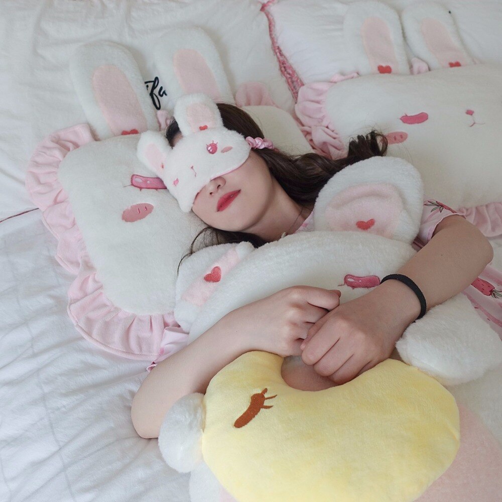 Kawaii Rabbit Eyeshade Plush Toys 15Cm - Combo 3 Different Emotions