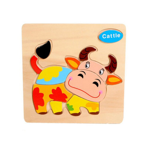 Baby Toy Wooden Animal Cattle Jigsaw Toy - Combo 5 Units