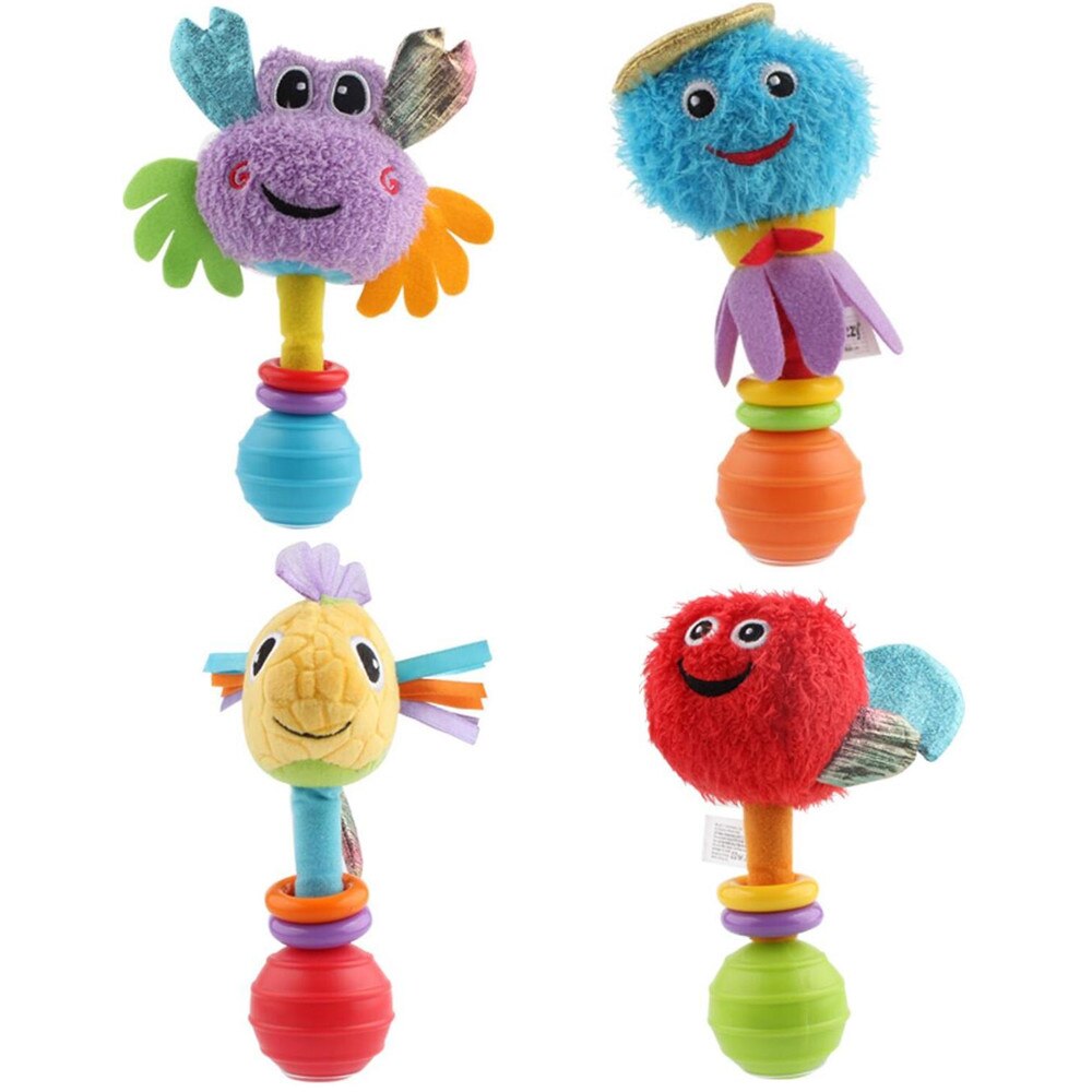 Marine Animals Fish Crab Red Blue Ball Rattle - Combo 5 Units