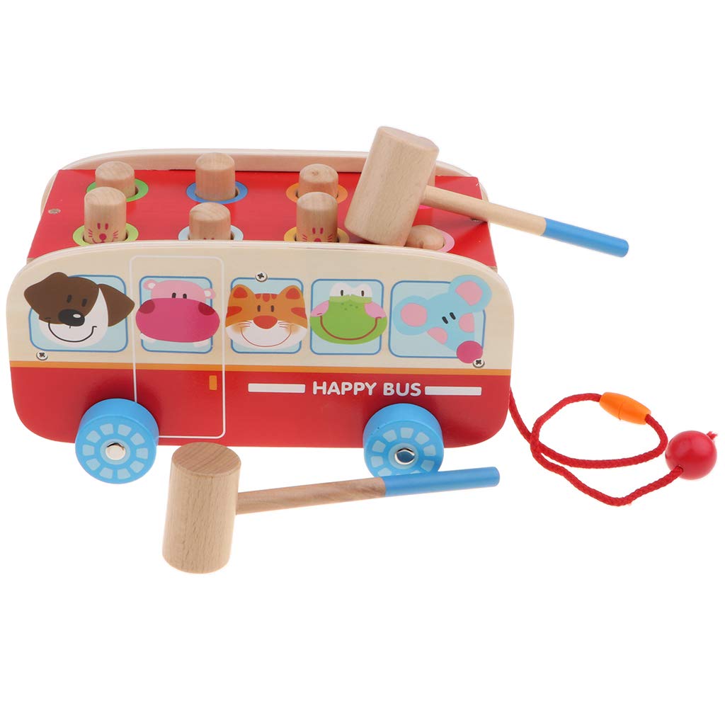 3 In 1 Pull Bus Car Toy Whack A Mole Game Fun