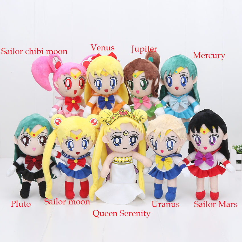 Queen Serenity Sailor Chinbi Moon Venus Jupiter Mercury Uranus Pluto Mars Stuffed Plush Toy - Combo 4 Units