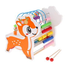 Load image into Gallery viewer, 3 In 1 Wooden Educational Toy Bead Labyrinth Deer Abacus Xylophone
