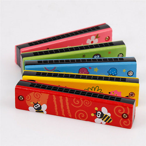 Random Color Childred's Toys Infant Kids 16 Holes Mini Harmonica - Combo 5 Units