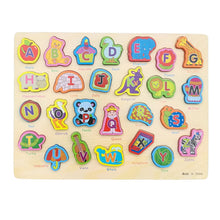 Load image into Gallery viewer, 2Pcs Wooden Number Letter Blocks Puzzle