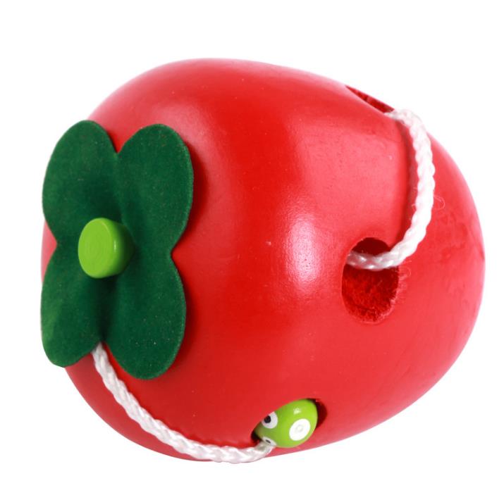 Wooden Apple And Bug Threading Games