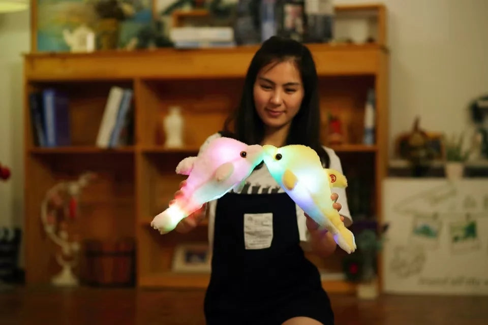 Luminous Plush Dolphin Doll Glowing Led Light - Combo 4  Colors