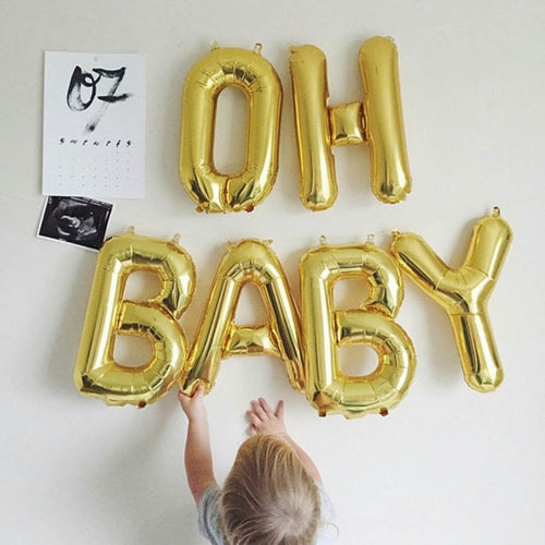 Rose Gold Oh Baby Wild One Letter Foil Balloons - Combo 5 Units