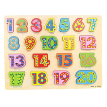 Load image into Gallery viewer, 2Pcs Wooden Number Letter Blocks Puzzle