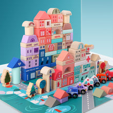 Load image into Gallery viewer, 115 Pcs Kids Toys Wooden Toys City Traffic Scenes Geometric Shape