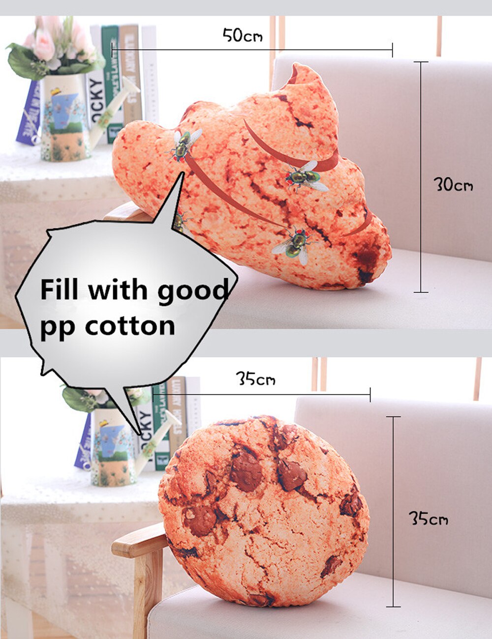 1Pc Simulation Cookie And Feces Food Plush Toy