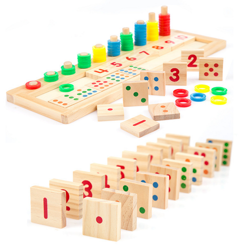 1 Set Kids Baby Wooden Educational Montessori Math Digital Teaching Pair Matching