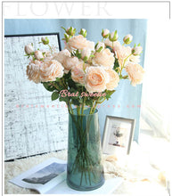 Load image into Gallery viewer, 3 Heads Silk Peony Branch Artificial Flowers - Combo 5 Units