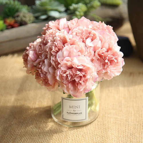 Peony Artificial Flowers Silk Flower Bouquet - Combo 5 Units