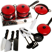 Load image into Gallery viewer, 13Pcs Kitchen Toy Set Utensils Cooking Pots Pans Food