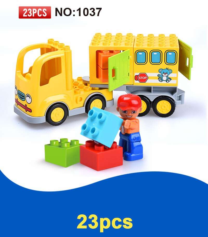 23Pcs Big Size Building Blocks City Car Large
