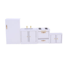 Load image into Gallery viewer, 1.12 Scale Dollhouse Kitchen Furniture Wooden Refrigerator Sink Cabinets Model