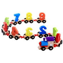 Load image into Gallery viewer, 11 Pcs Set Children Toddlers Digital Small Wooden Train