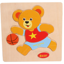 Load image into Gallery viewer, Wooden Animal Bear Jigsaw Toys 45Jy12 - Combo 5 Units