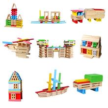 Load image into Gallery viewer, 150Pcs Wooden Construction Toy Stacking Building Blocks