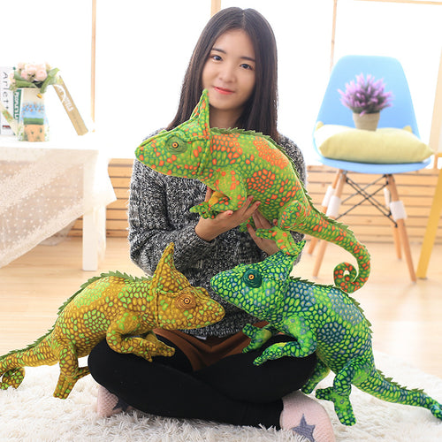 1Pc 80Cm Giant Simulation Reptiles Lizard Chameleon Plush Toys