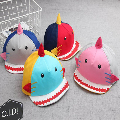 Baby Caps Cartoon Shark Girl Boys Cap Summer - Combo 4 Units