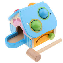 Load image into Gallery viewer, 3 In 1 Montessori Wooden Ball Hammering Game Clock