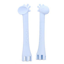 Load image into Gallery viewer, Cute Baby Giraffe Training Spoon Fork Teether Pure Color - Combo 5 Units